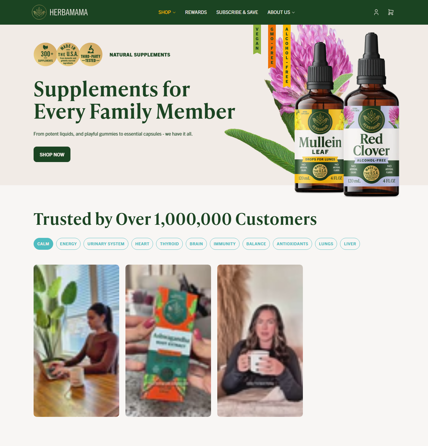 Herbamama home desktop